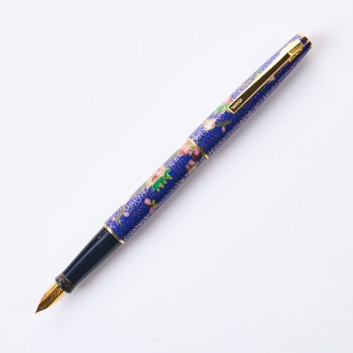 Cloisonne Cherry Blossom Pattern Enamel Fountain Pen with Box