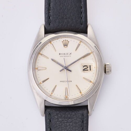 Stainless Steel, 34mm Rolex Oyster Date 6694 Manual Wind Wristwatch, circa 1963