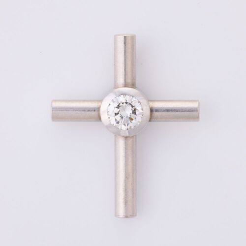 18ct White Gold, .43ct Diamond Cross Pendant