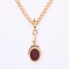 15ct/9ct Rose Gold, Victorian Curb Link Chain, with 9ct Yellow Gold Gem Set Spinner Pendant - 2