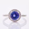 18ct White Gold, Modernn, 1.47ct Tanzanite / .10ct Diamond Ring