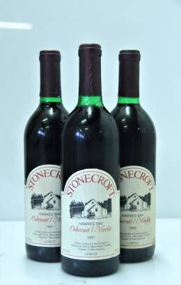 (3) 1991 Stonecroft Cabernet Sauvignon/Merlot, Gimblett Gravels