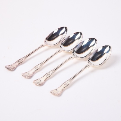 A Set of Four Sheffield Kings Pattern Serving Spoons