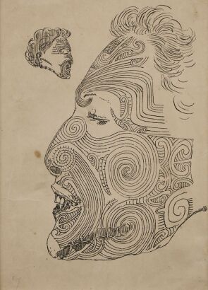 HORATIO ROBLEY untitled (A Head - Right Side Less Tattooed Than Left)