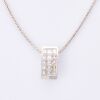 18ct White Gold, Modern, .39ct Princess Cut Diamond Pendant on 45cm Chain