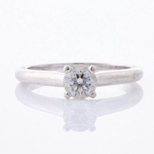 Cartier, '1895' Platinum, .44ct Diamond Solitaire Ring with Box, GIA Certified