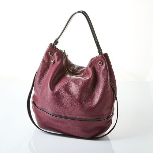 Furla 2-Way Leather Tote - Burgundy