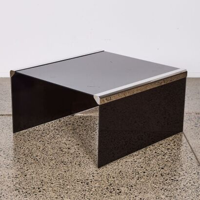 A Pieranglo Gallotti For Galotti And Radice Black Glass Coffee Table, Italy c1970s