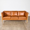 A Beech Sofa By Stouby Mobelfabrik With Tan Leather Denmark - 2