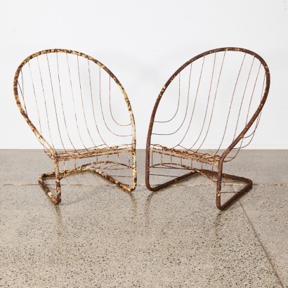 A Vintage Sculptural French Outdoor Chairs As Found