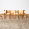A Set Of Six Rustic Ladder Back Rush Seat Chairs - 2
