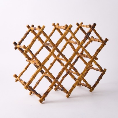 A Vintage Folding Bamboo Wine Rack