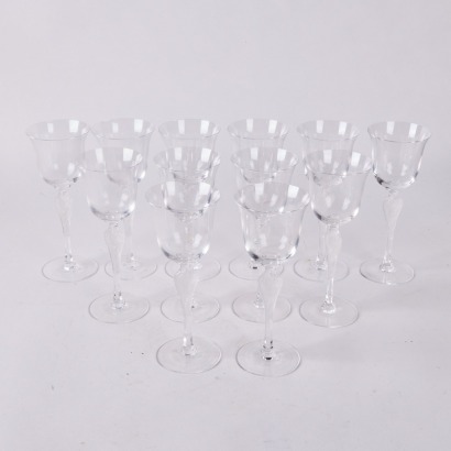 A Boxed Set of Twelve Pavlova Crystal Wine Glasses Designed by Igor Carl Faberge`