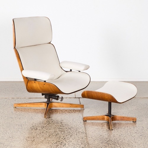A Plycraft Lounge Chair and Ottoman