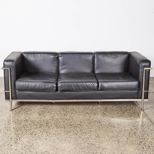 A Le Corbusier Style LC2 3 Seater Sofa