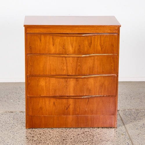 A Teak Mid Century Chest Of Drawers