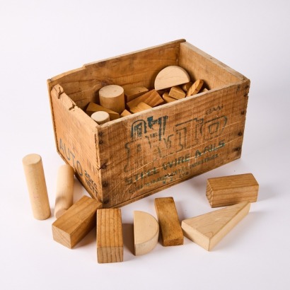 A Collection of Vintage Wooden Play Blocks