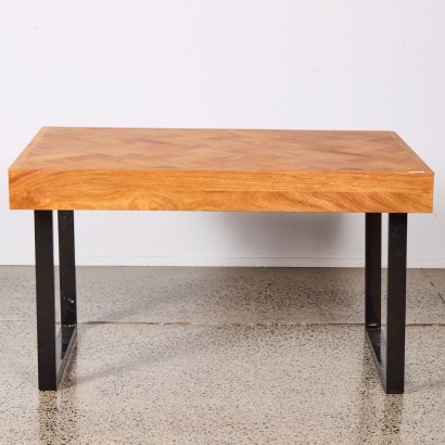 A Vintage Teak Checkerboard Top Table