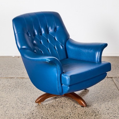 A Blue Upholstered Don Furniture Chair