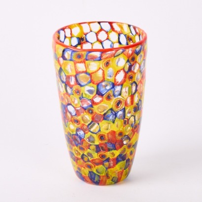A Small Gloria Yellow and Red Vase