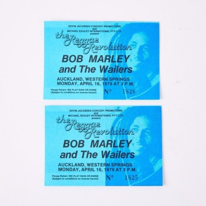 Two 1979 'BOB MARLEY and The Wailers' Western Springs Original Tickets