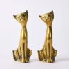 A Pair of Retro Brass Cats