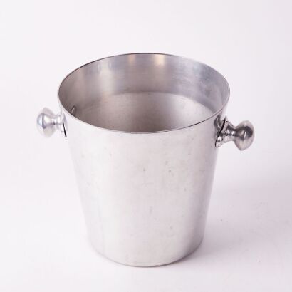 A Vintage Champagne Bucket in Polished Aluminium