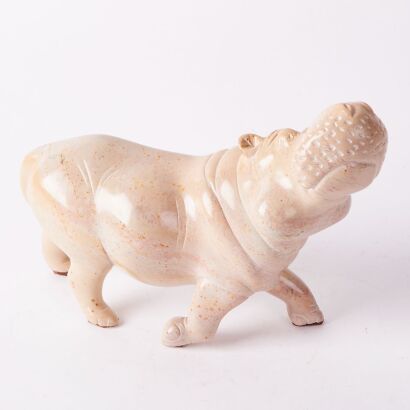 A Carved Stone Hippo