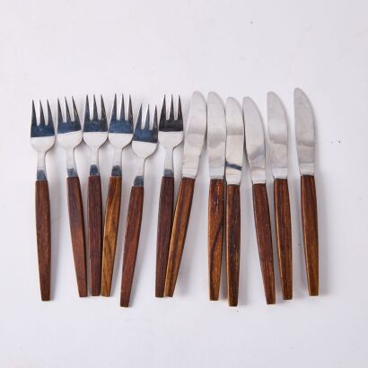 A Danish Mid-Century Twelve Piece Cutlery Set from Rostfritt Stal,