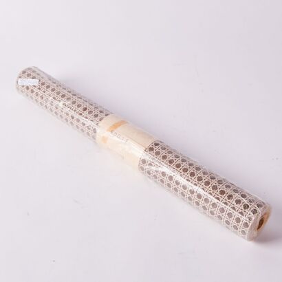 A Roll Of Vintage Wallpaper Brown Rattan Pattern
