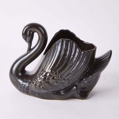 A Rare Large Black Crown Lynn Swan, Shape #170