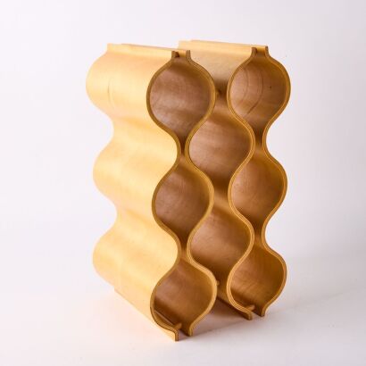 A Ten Bottle Bent Ply Wine Rack