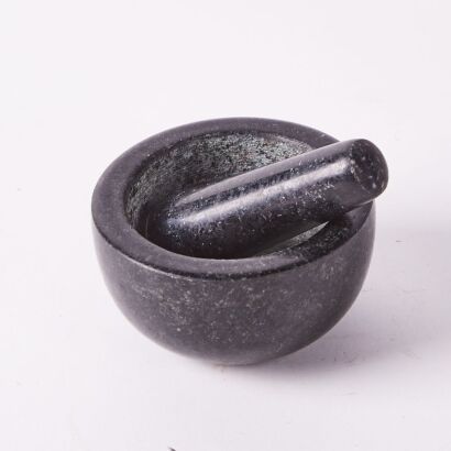 A Petite BlackMarble Mortar And Pestle