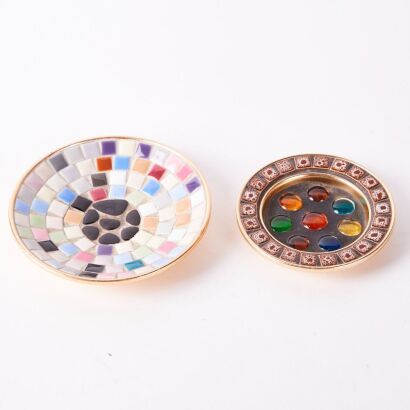 A Pair of John Crichton Style Mosaic Plates