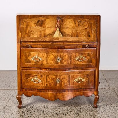 A Walnut Inlay Writing Desk