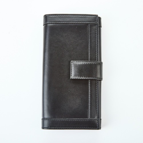 Gucci Long Black Leather Wallet with Box