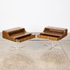 A Pair Of Mid-Century Style Italian Bedside Cabinets In Wengewood - 2