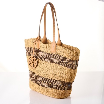 Tory Burch Woven Basket Tote Bag