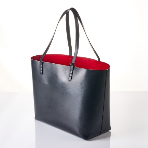 Mansur Gavriel, Black / Flamma Large Leather Tote Bag