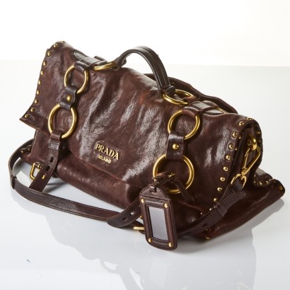 Prada, Brown Nappa Leather Aviator Satchel