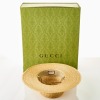 Gucci Beige Alba Straw Boater Hat with Box - 2