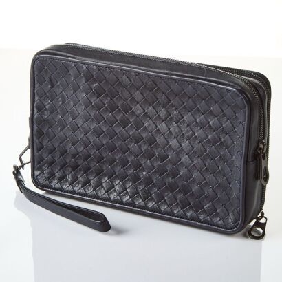 Bottega Venetta, Intrecciato Black Travel Pouch