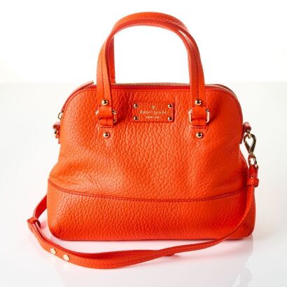 Kate Spade Orange Pebbled Leather Two Way Tote Bag