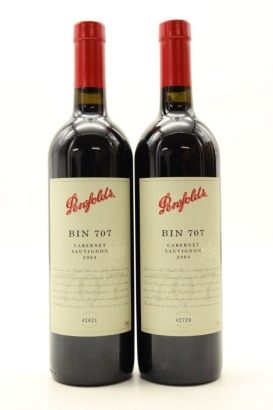 (2) 2004 Penfolds Bin 707 Cabernet Sauvignon, South Australia [JR17.5] [RP95] [JO97]