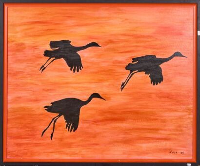 Oil on Canvas- Cranes