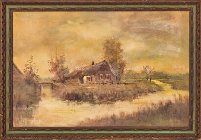 Oil on Canvas-Village