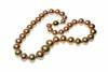 A golden South Sea pearl necklace, the thirty-seven graduated, off-round button pearls measuring 10 - 16mm, hung with a plain polished 18ct yellow gold ball clasp. Length 45cm.
