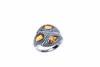 A citrine and diamond ring, the front section set with three marquise-shaped citrines and small brilliant cut diamonds. 9ct white gold. Weight 6.43 grams. Size O.