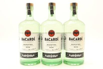 (3) Bacardi Gran Reserva Maestro de Ron, 40% ABV, 1000ml