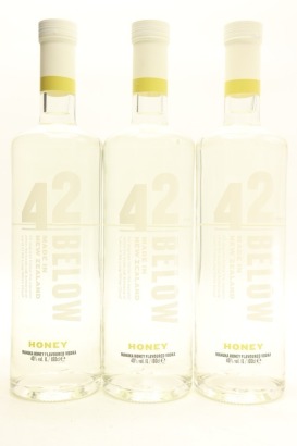 (3) 42 Below Manuka Honey Flavored Vodka, New Zealand, 40% ABV, 1000ml